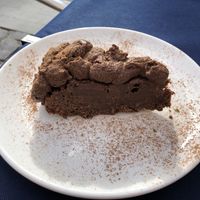 Chocolate cake at La Hierba Luisa Cocina de la Huerta in Gran Canaria