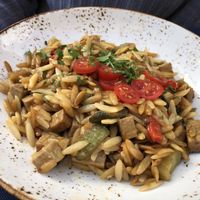 Tempeh orzo at La Hierba Luisa Cocina de la Huerta in Gran Canaria