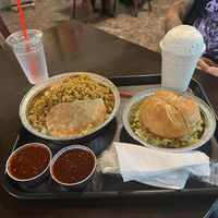 Full Jikoni Kush Pocket w/ Tamu, KUKU Sandwich (Tastes Like Chicken) *I added lettuce, avocado & bacun & Sukari (tastes like almond joy) milkshake   at Jikoni Cafe at The House of Consciousness in Norfolk