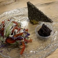 Raw “pizza"  at Raw Fresno in Fresno