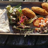 Falafel with veggies and vegan mayo at Argyll Hotel Restaurant in Isle Of Iona
