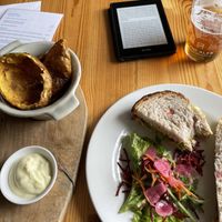 Confit garlic & preserved lemon hummus sandwich   at Argyll Hotel Restaurant in Isle Of Iona