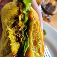 Kimchi bhaji burger at Argyll Hotel Restaurant in Isle Of Iona