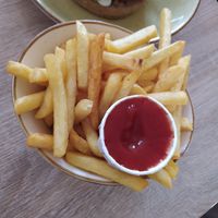 Fries with ketchup at My Heart Beats Vegan in Karlsruhe