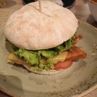 Grilled Chiquen Chili Cheeze Burger at My Heart Beats Vegan in Karlsruhe