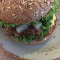 curry burger  at My Heart Beats Vegan in Karlsruhe