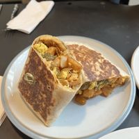 Breakfast burrito  at Democracy* in Hamilton