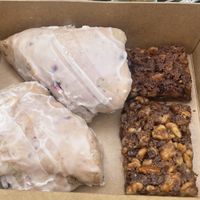 Blueberry lemon scones and walnut squares  at Democracy* in Hamilton