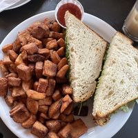 Avocado BLT with home fries   at Democracy* in Hamilton