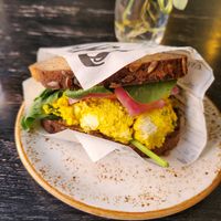 Scrambled tofu sandwich at Fern & Fika in Stockholm