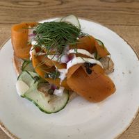 Carrots "lox” sandwich   at Fern & Fika in Stockholm