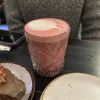 Pink latte  at Fern & Fika in Stockholm