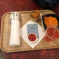 Doner wrap, carrot salad and nuggets   at Front Food in Linz