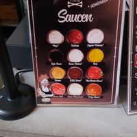 many sauces available at Front Food in Linz