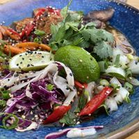 The ramen. Delicious and fresh ingredients, but too salty for my taste (due to the miso?). at GYS - Voorstraat in Utrecht