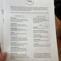Menu  at GYS - Voorstraat in Utrecht