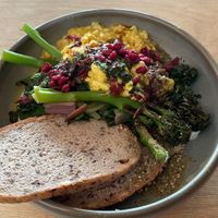 cilbir (turkish eggs) made with tofu instead of egg. very tasty  at GYS - Voorstraat in Utrecht