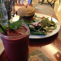 Smoothie & burger at Good Eden in New Orleans