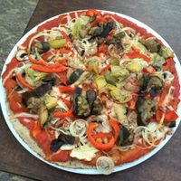 best vegan gluten free pizza!  at Vegan Pizza in Warsaw