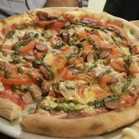 Tomatos and pesto for him  at Vegan Pizza in Warsaw