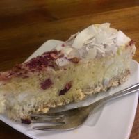 Sugar-free, gluten-free cake.  at Vegan Pizza in Warsaw