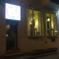 outside at night  at Vegan Pizza in Warsaw