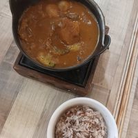 Curry fish with rice at Nature Cafe 自然疏食 - The Aperia in Central Singapore