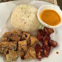 2 in 1 chicken cum char Siew rice at Nature Cafe 自然疏食 - The Aperia in Central Singapore