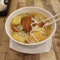 Noodle bowl with 'chicken' at Nature Cafe 自然疏食 - The Aperia in Central Singapore
