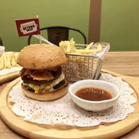 Korean Kimchi Burger at Nature Cafe 自然疏食 - The Aperia in Central Singapore