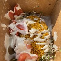 Crab cakes at Nucleus Raw Foods in Luzerne