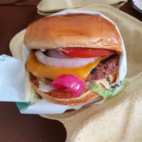 V cheeseburger at Veggie Grill by Next Level in Pasadena