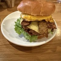 Burger with ‘egg'  at Veggie Grill by Next Level in Pasadena