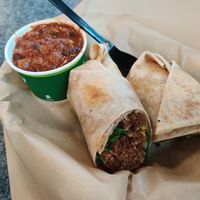 Vegan Twilight Zone wrap with pumpkin chili at The Co-op Cafe in Erie