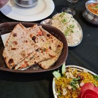 Vegetable stuffed paratha at The Kathmandu in Torremolinos