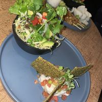 The (#1) paella and olive cheese dip lunch special  #Veganuary at Au Lac - DTLA in Los Angeles