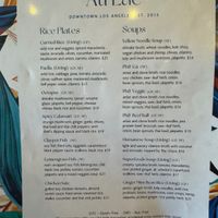 Menu - Rice Plates / Soups at Au Lac - DTLA in Los Angeles