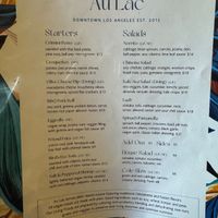 Menu - Starters / Salads at Au Lac - DTLA in Los Angeles