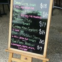 a-frame menu at Vege Rama in West End