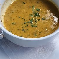 amazing vegetable soup at Gasthaus am Predigtstuhl in Vienna