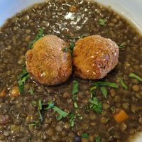 Linsen mit Thymianknödel at Gasthaus am Predigtstuhl in Vienna