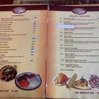 Menu at Diamond Restaurant in Bangkok