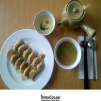Fried dumplings are so yummy. I'm really grateful to find this vegan cafe while I'm traveling in Munich! at Kaede in Munich
