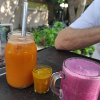 Amor Curandeiro juice - antibiotik shot- beet latte at Co.ConAmor in Tulum