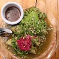 vegan enchiladas! at Co.ConAmor in Tulum