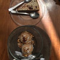 Banana ice cream and chocolate orange cake at Co.ConAmor in Tulum