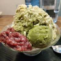 Matcha kakigori with sweet beans at Wabi-Sabi Noodle House Morato in Metro Manila