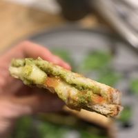 Grilled sandwich with pesto   at Lotta Love in Malmo