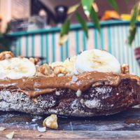Banana and peanut sandwich  at Lotta Love in Malmo