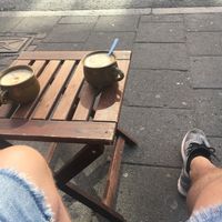 two delicious cappuccino with oat milk at Lotta Love in Malmo